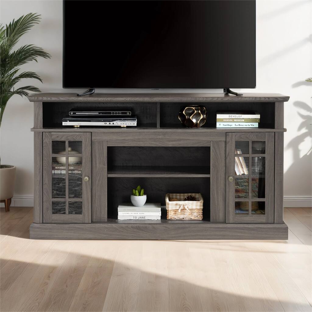 Entertainment Center for TV Up to 65" with Open & Closed Storage Space