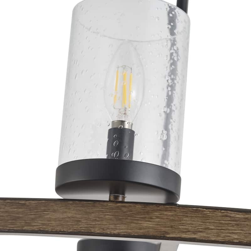 6-Lights Creative Modern Glass Shape Round Dimmable Chandelier - 35.8"D×10.2"W×72"H (Adjustable)