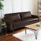 preview thumbnail 2 of 16, Abbyson Holloway Mid-century Top-grain Leather Sofa Brown