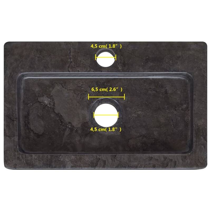 vidaXL Wall-mounted Sink Gray/Cream/Black 15"x9.4"x2.6" Marble