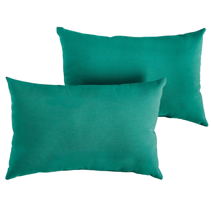 Sunbrella Canvas Teal Indoor/Outdoor Knife Edge Pillow (Set of 2)