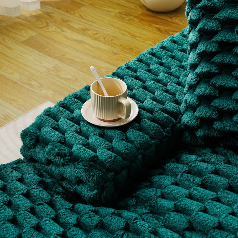 Double Chaise Lounge Sofa Turtle Velvet Sectional Sofa Set Lazy Sleeper Sofa, Full Compressed Sponge