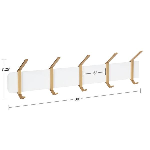 dimension image slide 1 of 4, Kate and Laurel Rossmore Modern 5 Hook Shelf - 5 Hooks
