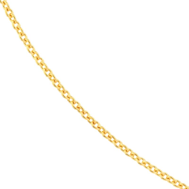 Curata 18k Yellow Gold 1.05mm Cable Chain Necklace (Lobster)