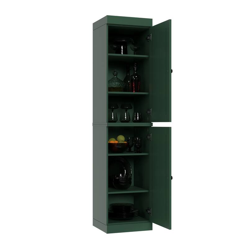 Palace Imports 100% Solid Wood Pantry Cabinet, Adjustable Shelves, 16.5" Wide, 71.5" Tall