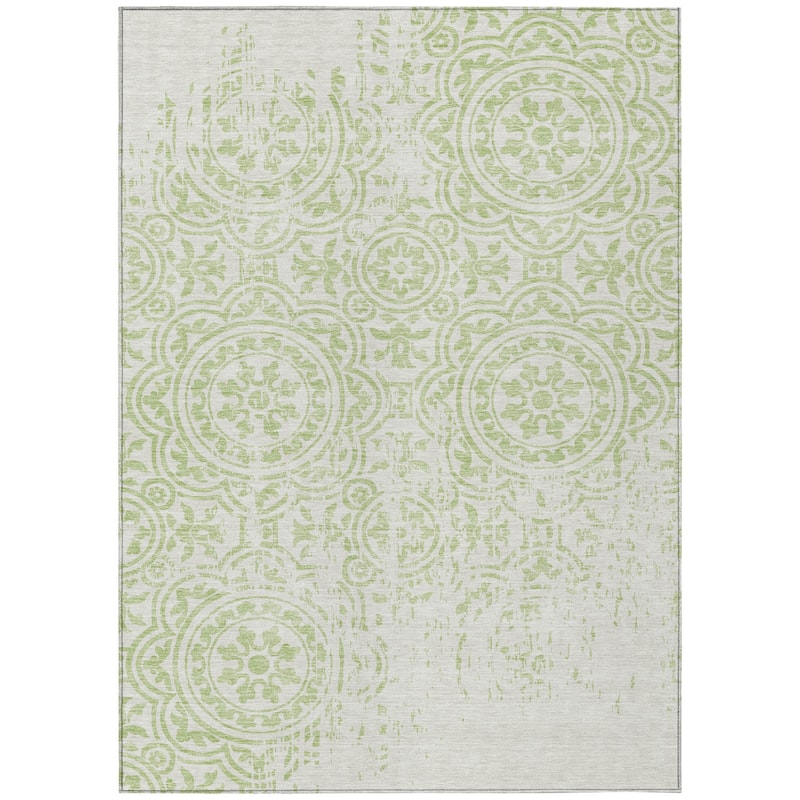 HomeRoots Medallion Transitional Rectangle Outdoor Rug