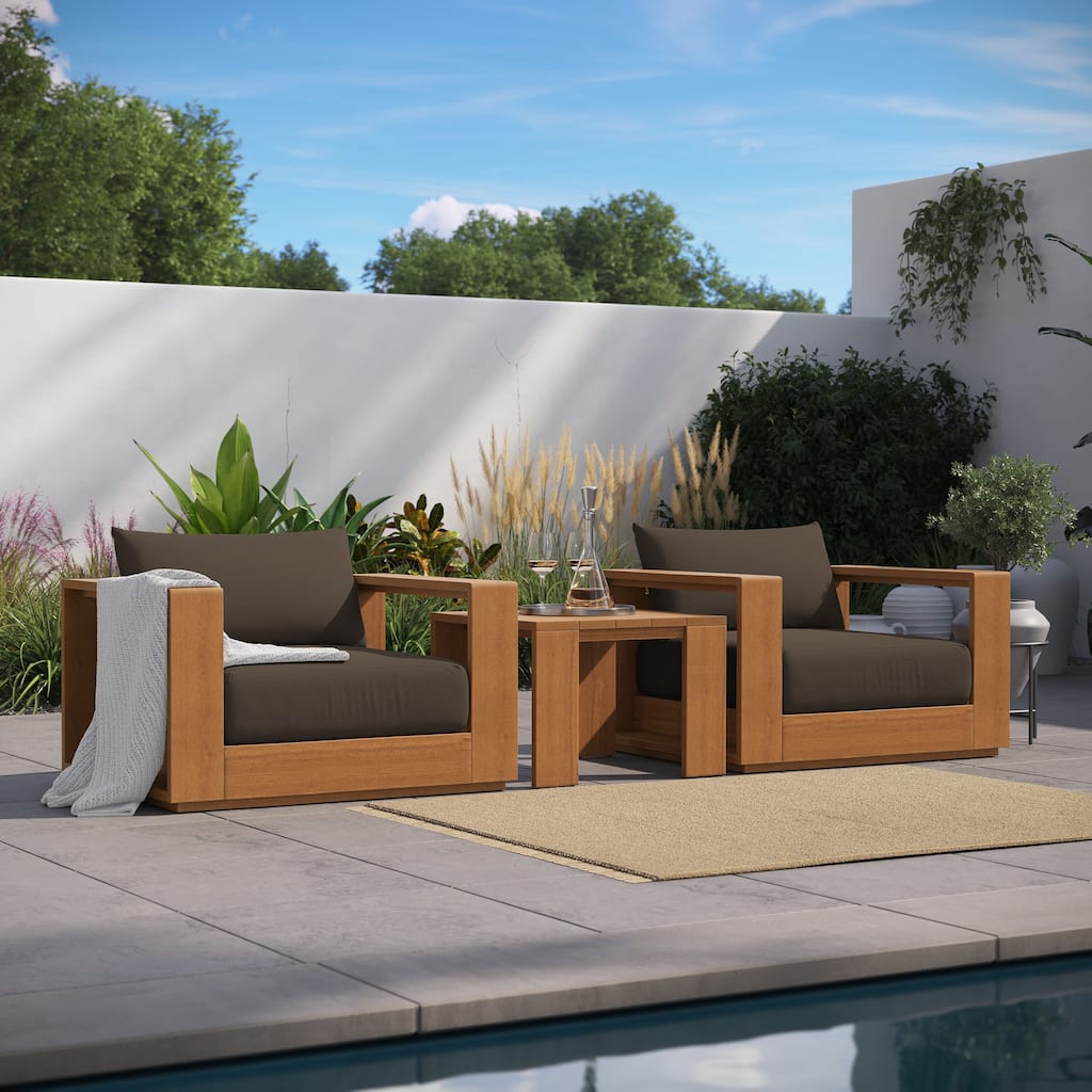 Tahoe 3-Piece Outdoor Patio Acacia Wood Furniture Set