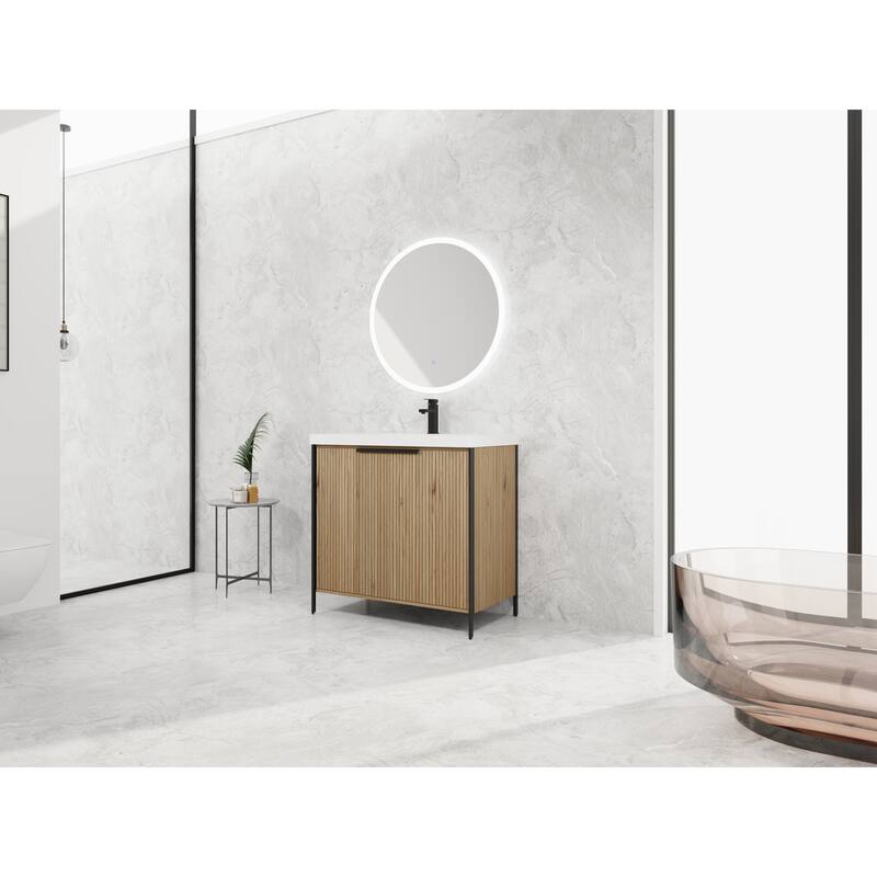 36" Freestanding Bathroom Vanity with Resin Sink