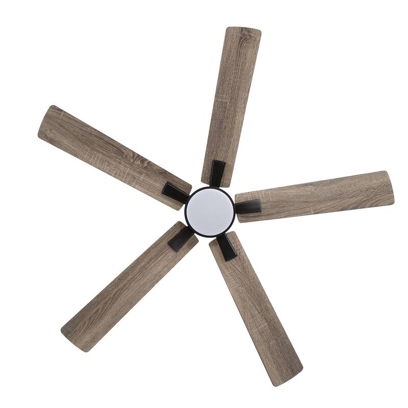52-Inch 5-Blade Integrated LED Ceiling Fan with Light Remote and Downrod