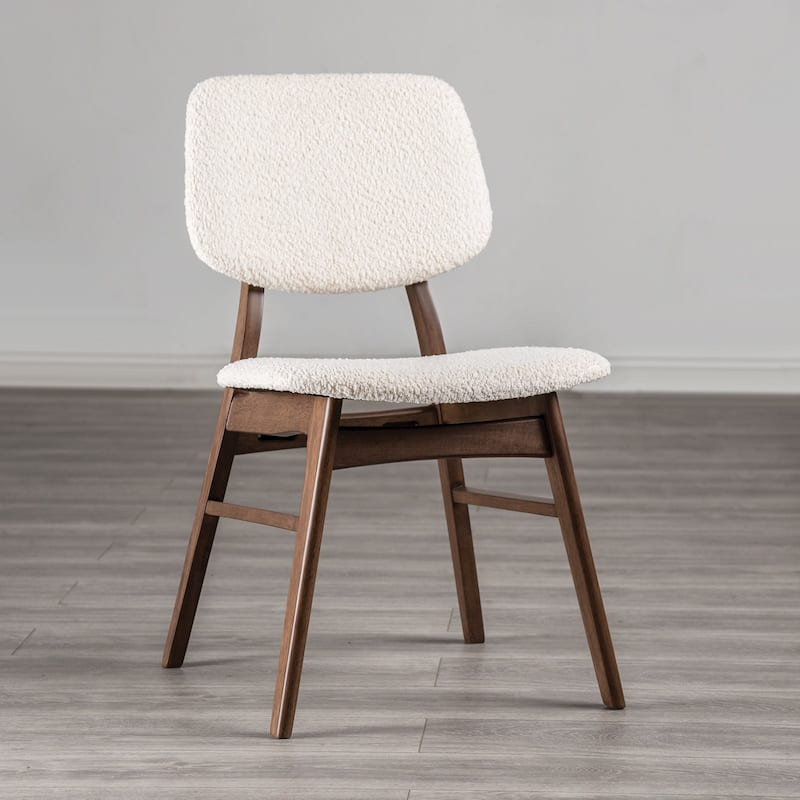 Modern Upholstered Walnut Finish Sleek Side Chairs