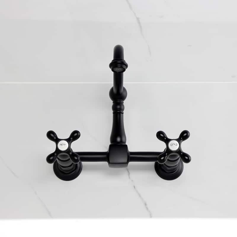 Heritage Two-Handle 2-Hole Wall Mount Bridge Kitchen Faucet