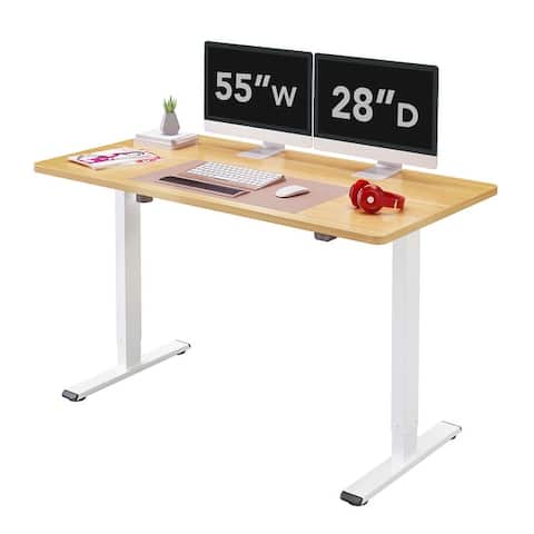 FlexiSpot 55"x28" Ergonomic Home Office Height Adjustable Standing Desk 2-Button Electric Stand Up Desk Varaint Color