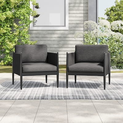 Dawson Outdoor Patio 2Pcs Aluminum Club Chair (Excluding the table)