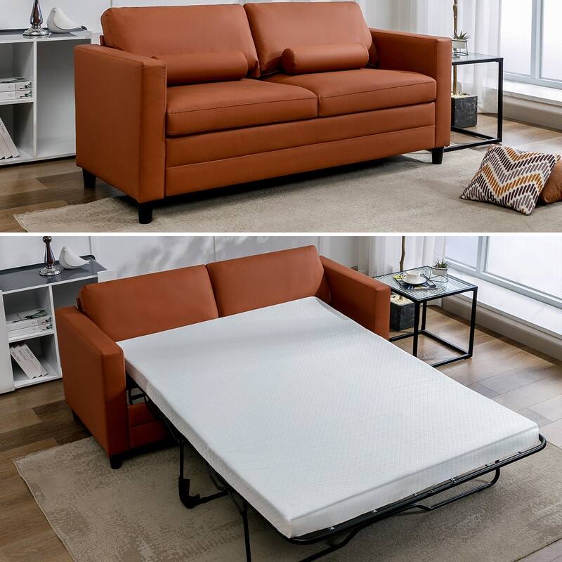 Mixoy 2-in-1 Pull Out Sofa Bed with Mattress,Modern Convertible Sleeper Sofa Futon Couches