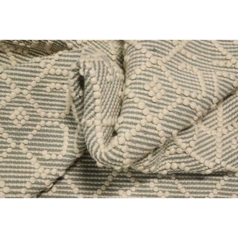 Hand Knotted Oriental 100% Wool Carpet Modern Geometric Greys & Charcoal Modern Gotti Design Area Rug - 9' 9'' X 8' 0''