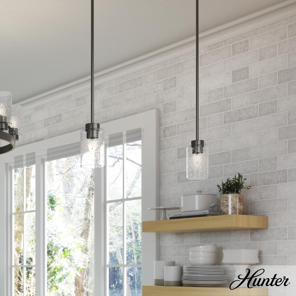 Hunter Hartland 1-Light Mini Pendant - Kitchen Island, Dining Room, Bedroom - Farmhouse, Industrial