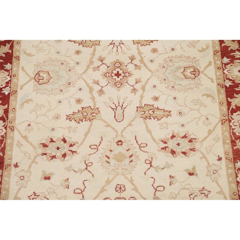 Hand Knotted Oriental 100% Wool Carpet Traditional Floral Beige & Ivories Chobi-Peshawar Area Rug - 11' 2'' X 5' 0''