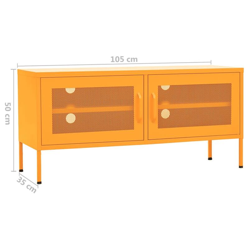 vidaXL TV Stand TV Unit Sideboard Home TV Console Media Unit Cupboard Steel - 41.3" x 13.8" x 19.7"