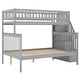 preview thumbnail 6 of 20, Modern Design Twin over Full Bunk Bed with Full-Length Guardrail,Storage Stairway with Shelf,Wood Versatile Bed