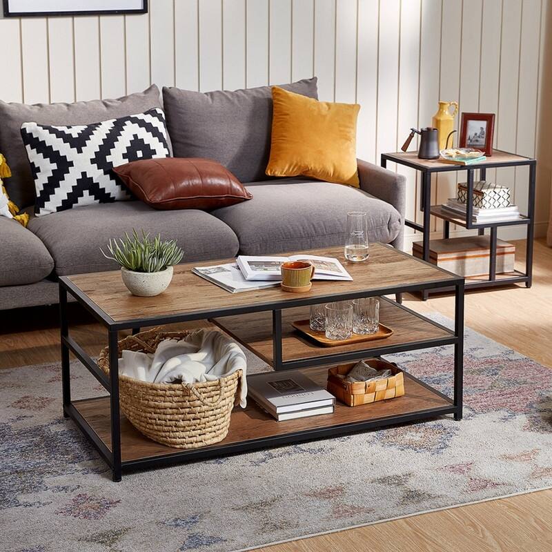 Home TV Stand TV Console Table with Storage Shelf