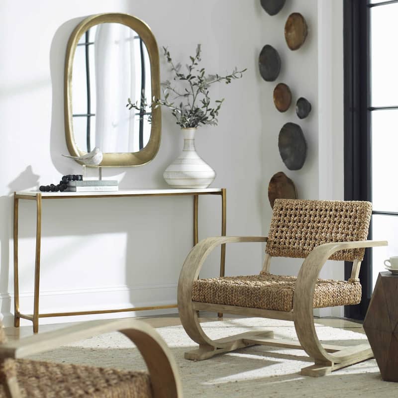 Affinity Marble Top Console Table - 47.25" - White and Gold