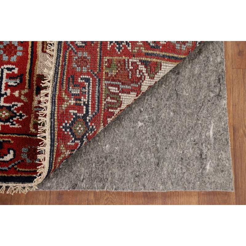 Red & Navy Blue Heriz Serapi Indian Accent Rug Handmade Wool Carpet - 2'0" x 3'0"