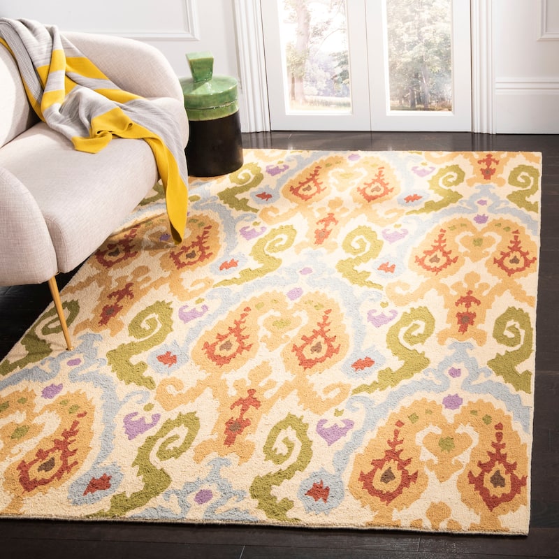 SAFAVIEH Hand-hooked Chelsea Vivi Country Oriental Wool Rug - 3'9" x 5'9" - Ivory/Multi
