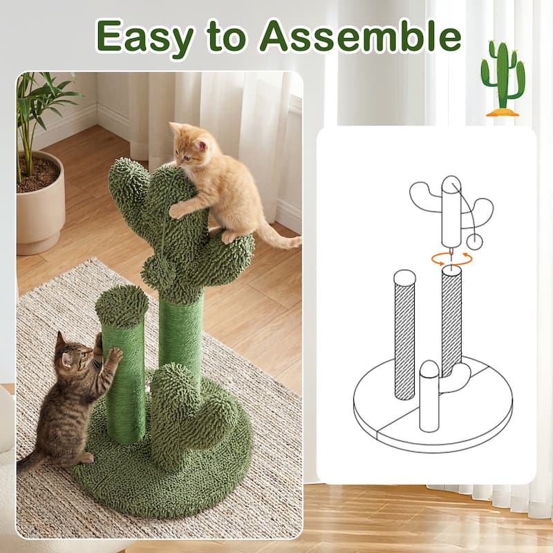 Gymax 22'' Cactus Cat Scratching Post Cute Vertical Cat Claw Scratcher