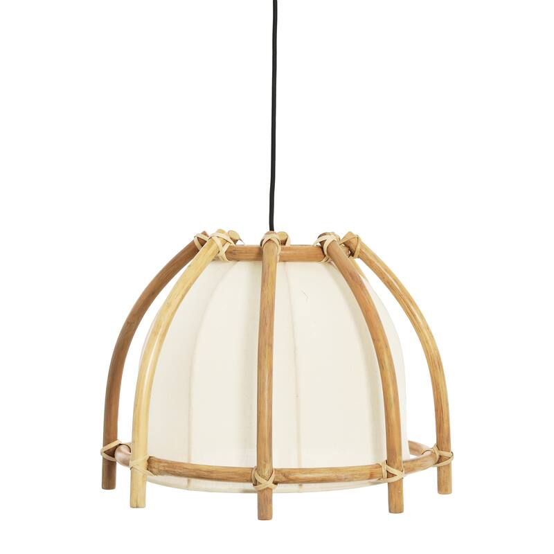 Rattan and Cotton Pendant Lamp