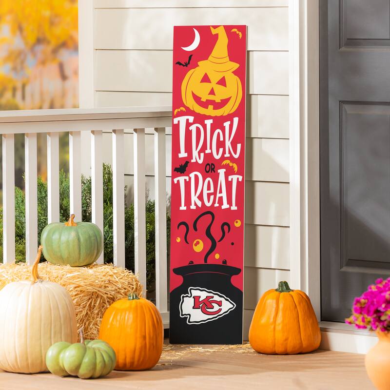 47" Double Sided Seasonal Porch Leaner, Kansas City Chiefs - 47" x 11.25" - Halloween