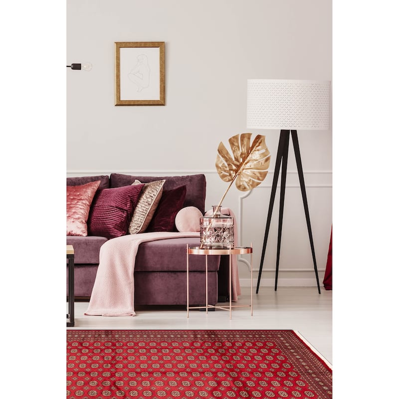 ECARPETGALLERY Hand-knotted Finest Peshawar Bokhara Red Wool Rug - 9'2 x 12'2