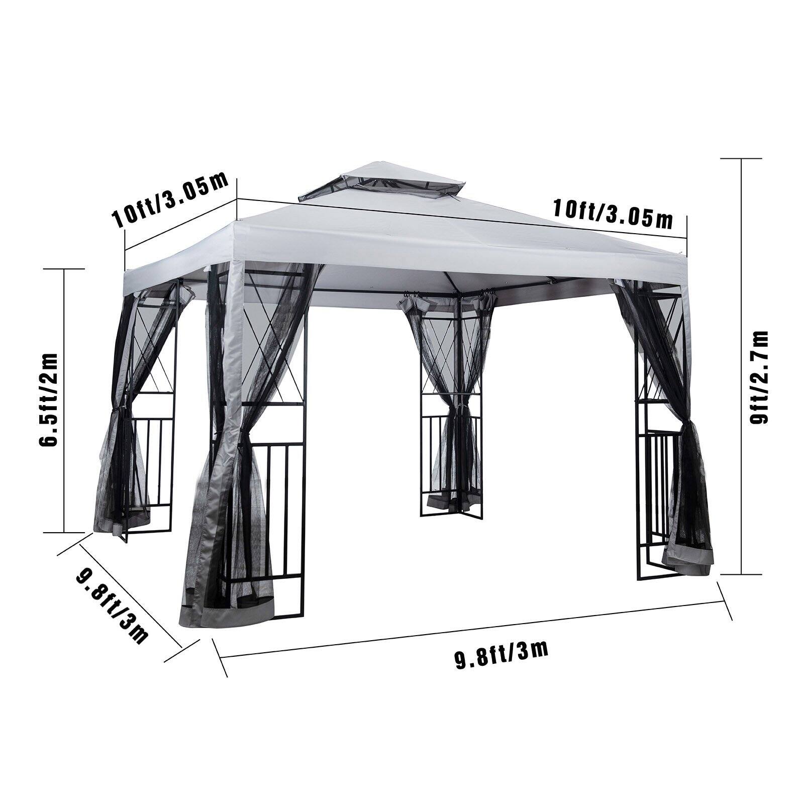 Patio Gazebo with Mosquito Net and Corner Shelves Bed Bath & Beyond
