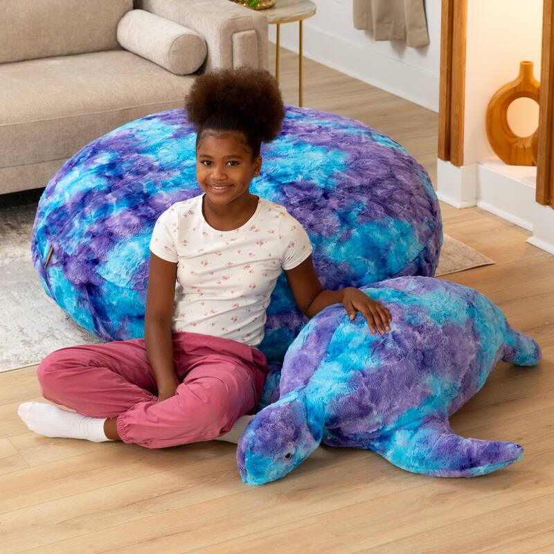 Raven-Symone Shelly the Turtle Sea Buddy Large Kids Stuffed Animal Bean Bag and Pouf