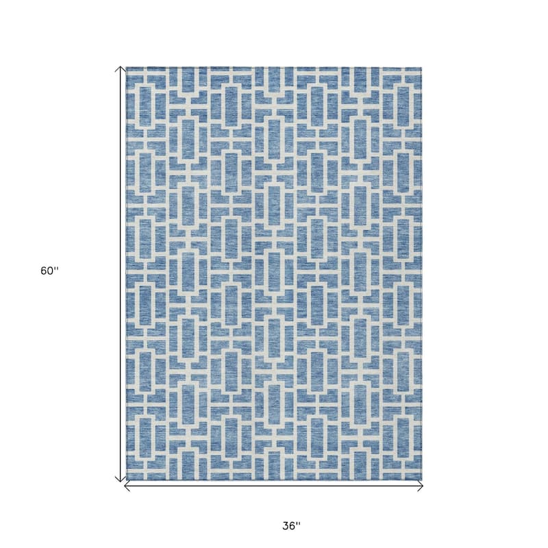 HomeRoots Geometric Transitional Rectangle Outdoor Rug