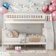 preview thumbnail 10 of 16, Twin over Full Stairway Bunk Bed with Storage, Include Two Sizes Bed, with Shelves on the Side, Assembly Required, Gray White