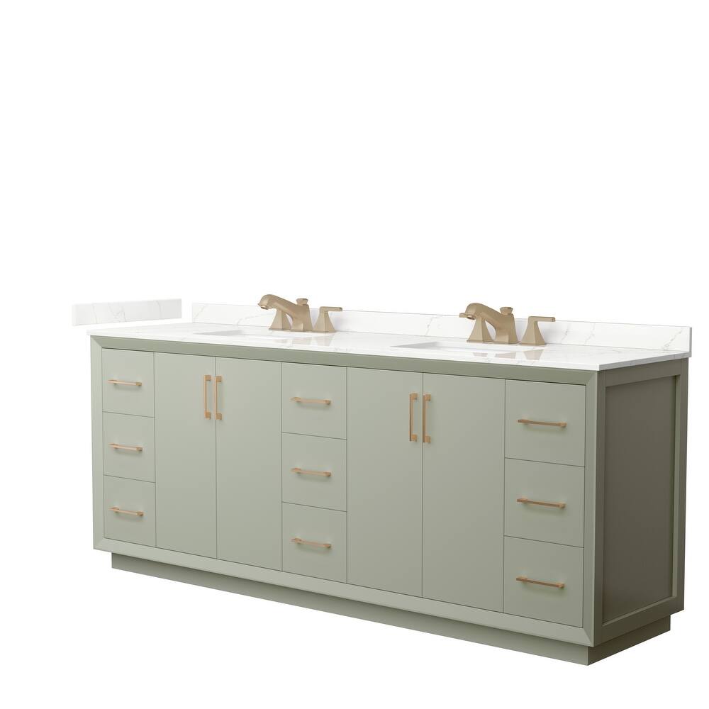 Strada 84-inch Double Vanity, Quartz Top