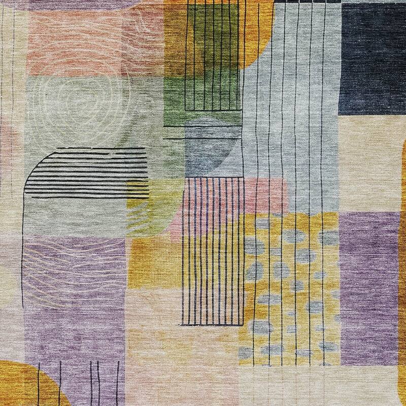 HomeRoots Abstract Transitional Rectangle Outdoor Rug