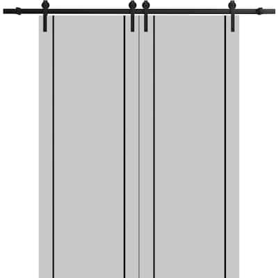 Sturdy Double Barn Door 36 x 80 with Planum 0016 Grey Matte with 13FT