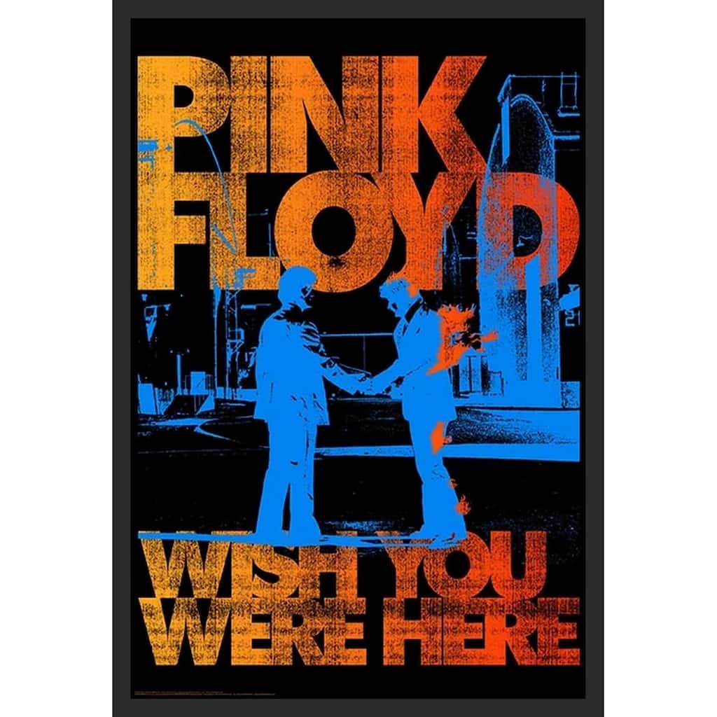 Bd Collection - Wywh Hand Shaking Pink Floyd Framed Art Poster - 24 x 36 Inch