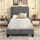 preview thumbnail 5 of 8, Costway Twin Size Bed Frame with 46" Tall Button Tufted Headboard