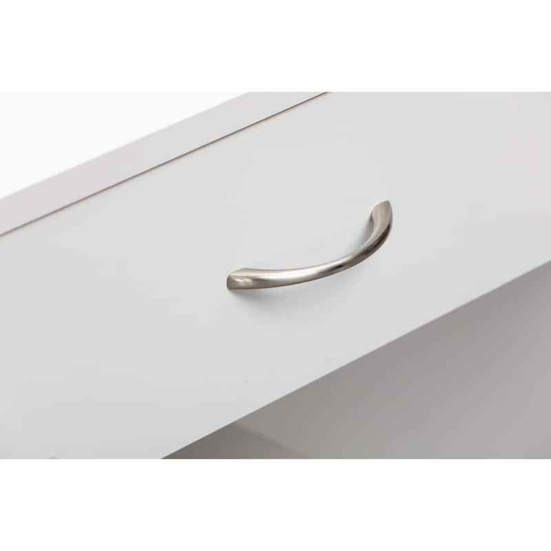 OS Home and Office Furniture Model 6002 One Drawer White Nightstand