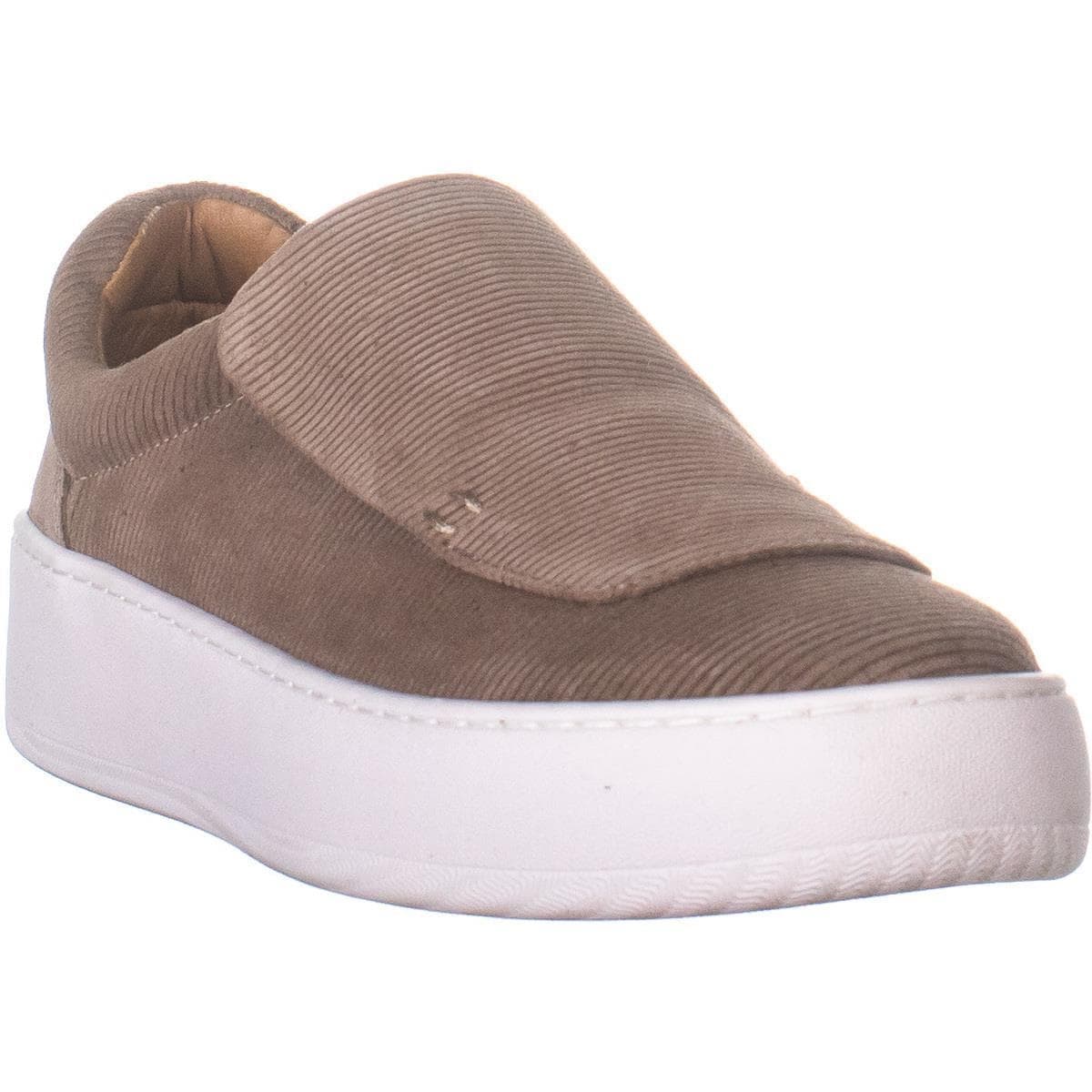taupe suede slip on sneakers