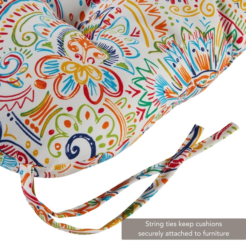 Painted Paisley 21 x 42-inch Outdoor Seat/Back Chair Cushion (Set of 2) (Cushions Only)