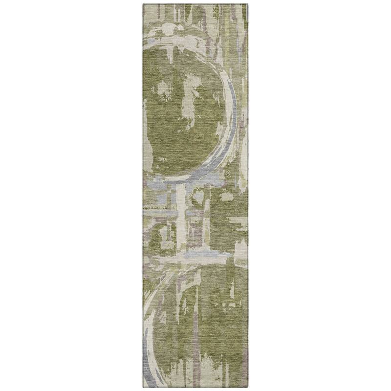 Machine Washable Indoor/ Outdoor Chantille Contemporary Abstract Rug