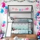 preview thumbnail 13 of 20, Multifunction Twin Over Twin Bunk Bed House Bed With Slide Grey