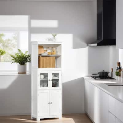 Buffet with Hutch,4-Door Kitchen Pantry,Freestanding Storage Cabinet