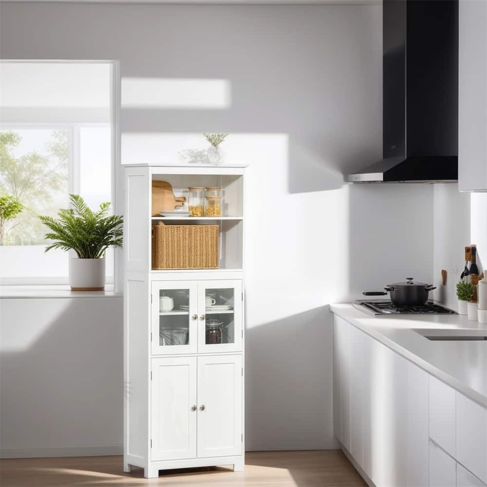 Buffet with Hutch,4-Door Kitchen Pantry,Freestanding Storage Cabinet