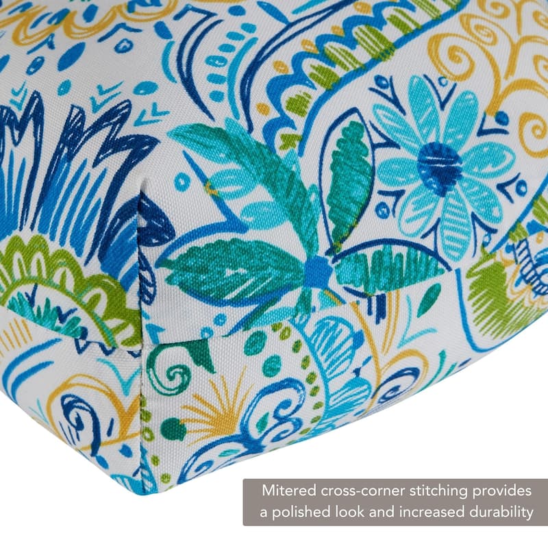 Greendale Painted Paisley 44-in x 22-in Outdoor High Back Chair Cushion (Set of 2) (Cushions Only)