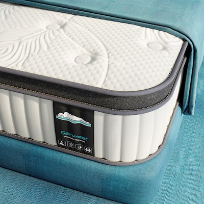 Serweet 12 Inch Memory Foam Hybrid Mattress - Heavier Coils for Durable Support - Pocket Innersprings for Motion Isolation