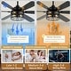 preview thumbnail 6 of 38, Cusp Barn 52/60/72 Inch Farmhouse Caged Ceiling Fan with Lights and Remote, Industiral 6 Speeds Chandelier Ceiling Fan